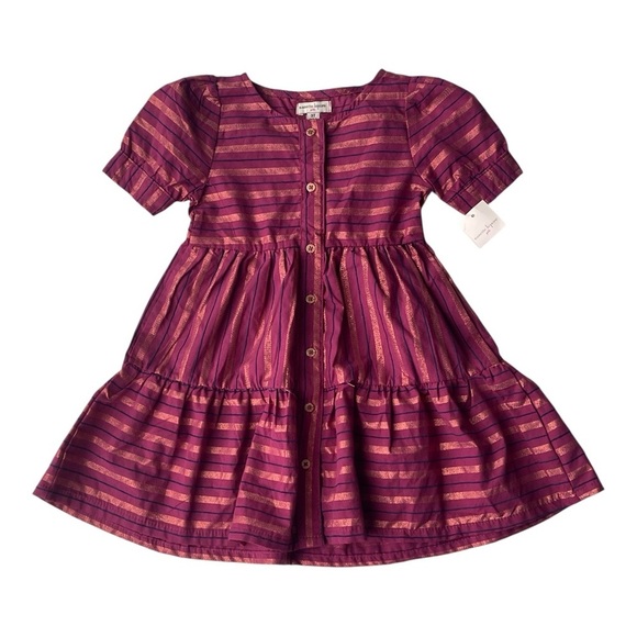 061 Nanette Lepore Burgundy/Rose Gold Dress - Picture 3 of 9